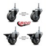 Service Caster 3 Inch Thermoplastic Rubber 12 MM Threaded Stem Caster Set 2 Brakes SCC SCC-TS20S314-TPRB-M1215-2-PLB-2
